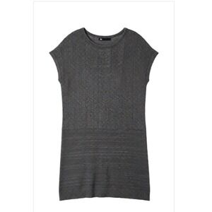 Vanity Dress, Gray Knit Short Sleeve Casual Dress S
